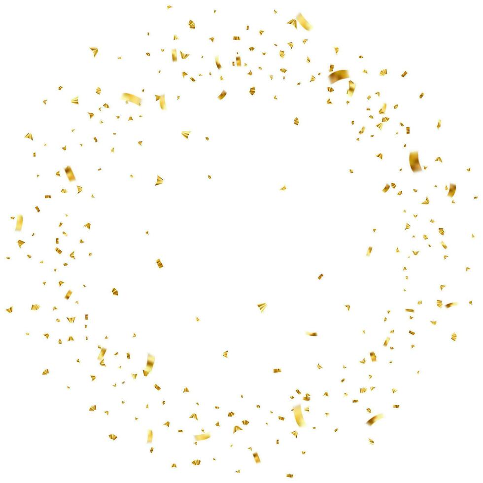 Falling shiny golden confetti vector