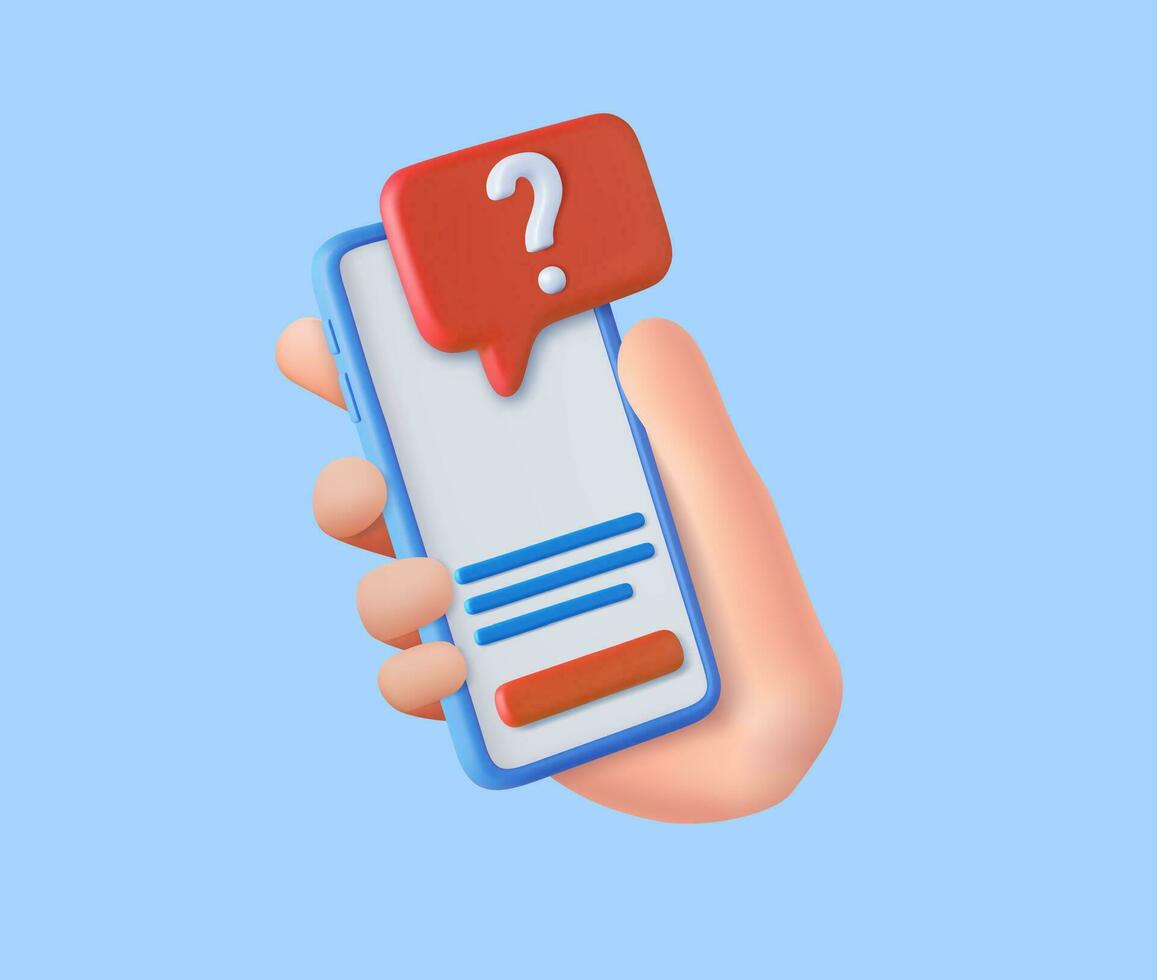 3d question mark icon and question button vector
