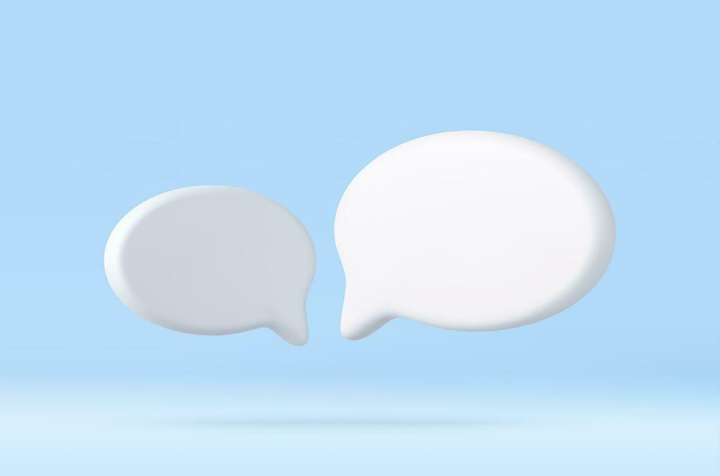 3d Blank white speech bubble pin vector