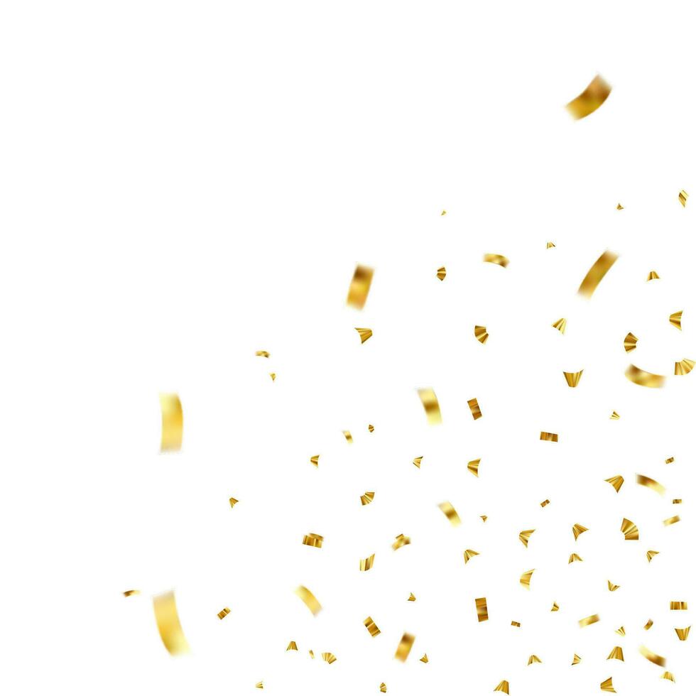 Falling shiny golden confetti vector