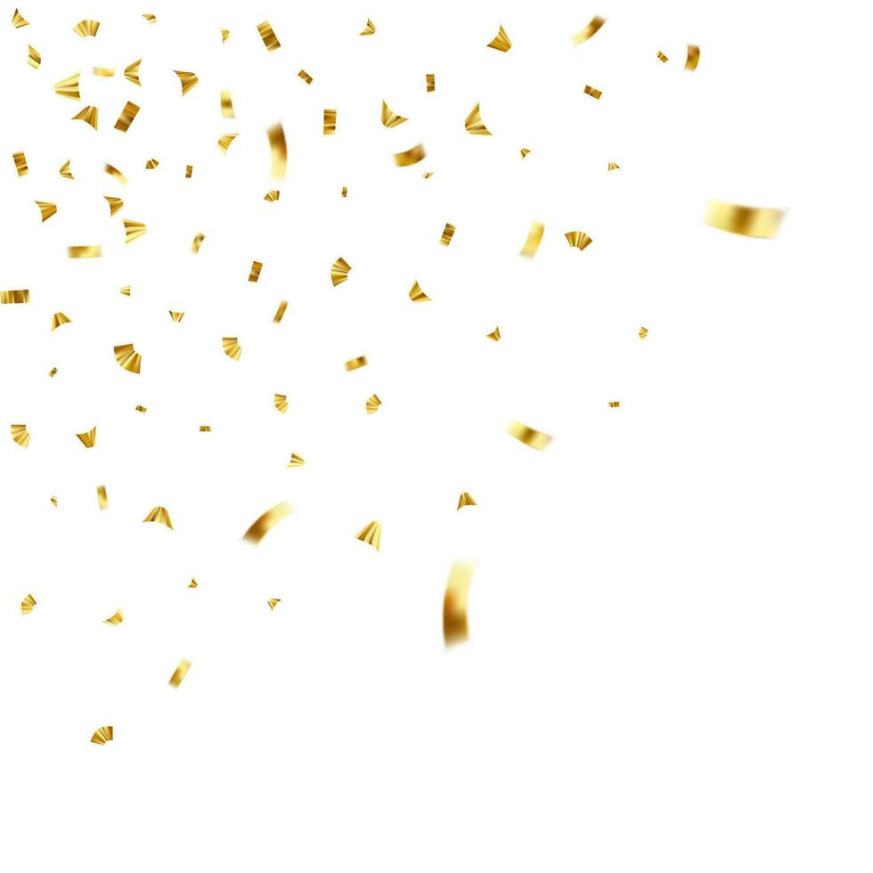 Falling shiny golden confetti vector
