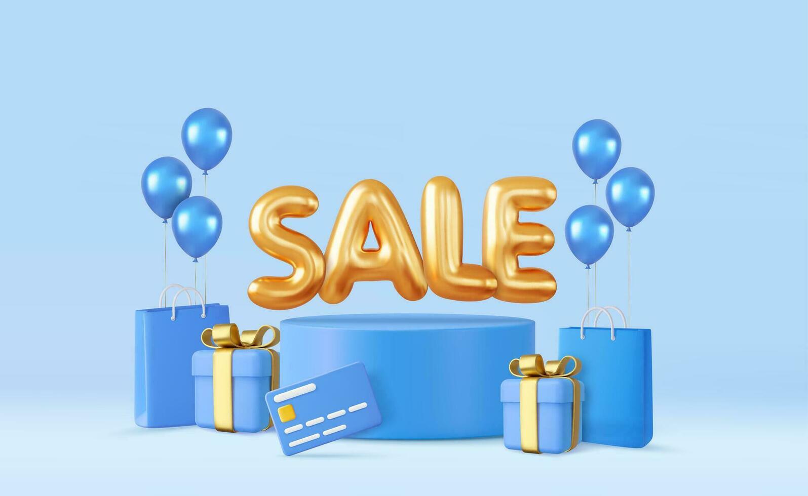 3d Great discount sale banner design vector