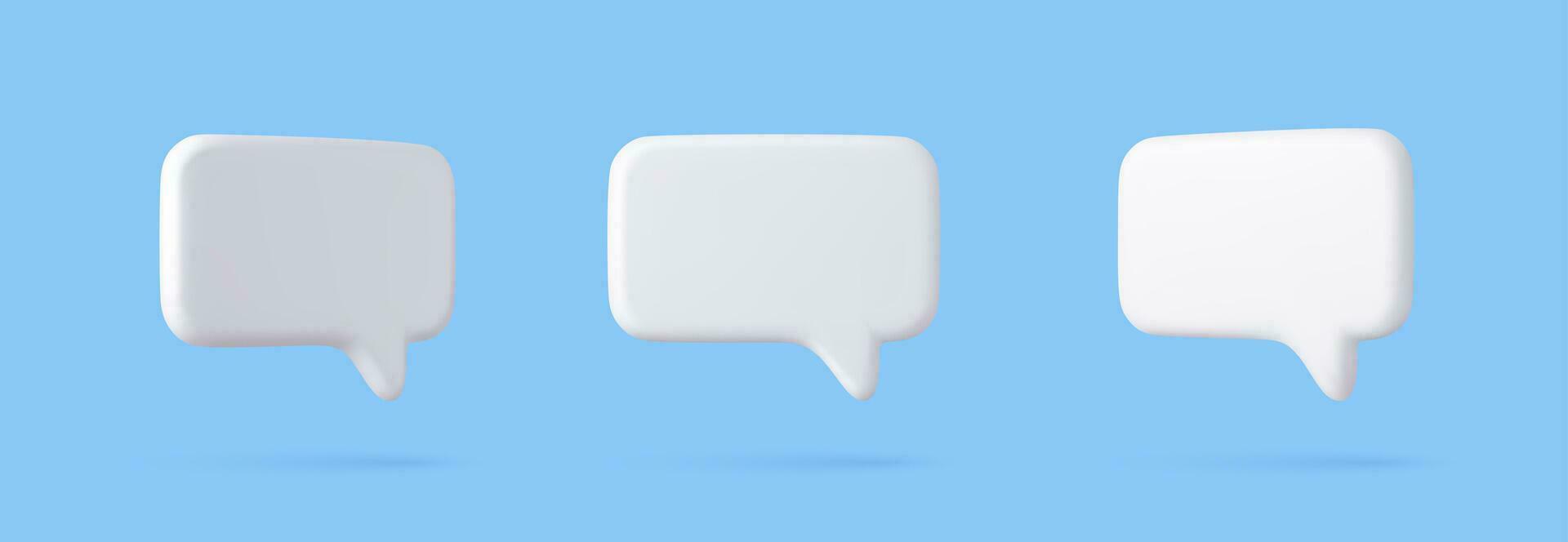 3d Blank white speech bubble pin vector