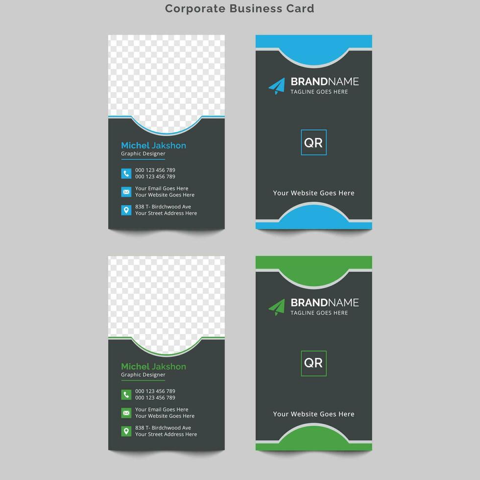 Double-sided creative business card template vector