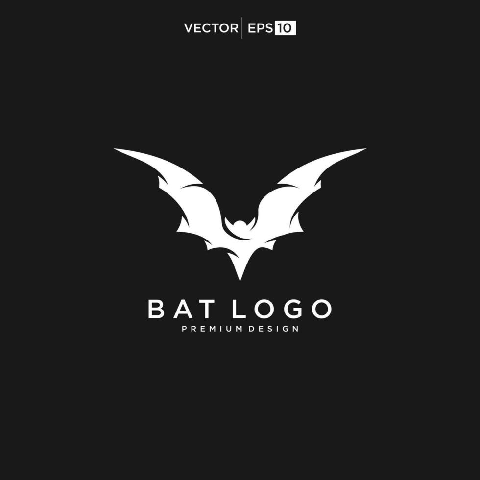 bat open wings flying concept elements logo vector icon