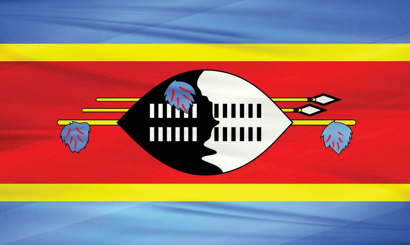 Illustration of Swaziland Flag and Editable vector Swaziland Country Flag