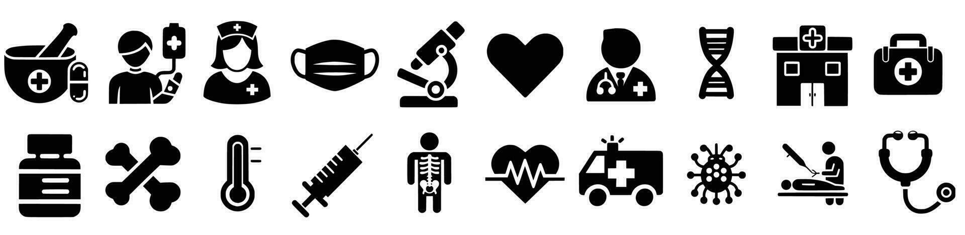Healthcare - thin line vector icon set. Pixel perfect. Editable stroke. The set contains icons Healthcare And Medicine, Doctor, Telemedicine, Medical Exam, Electrocardiography, First Aid, Ambulance