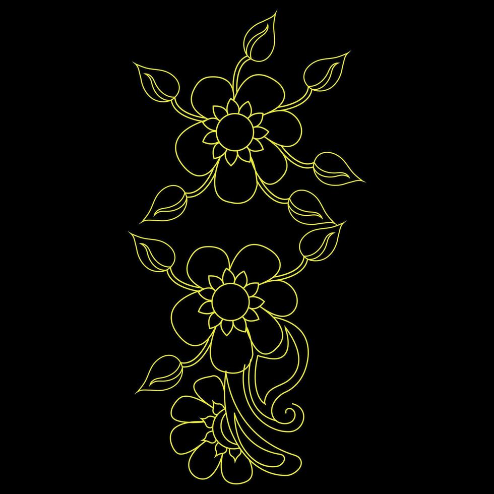 gratis vector conjunto de botánico hoja garabatear flor silvestre botánico línea Arte dibujos colección