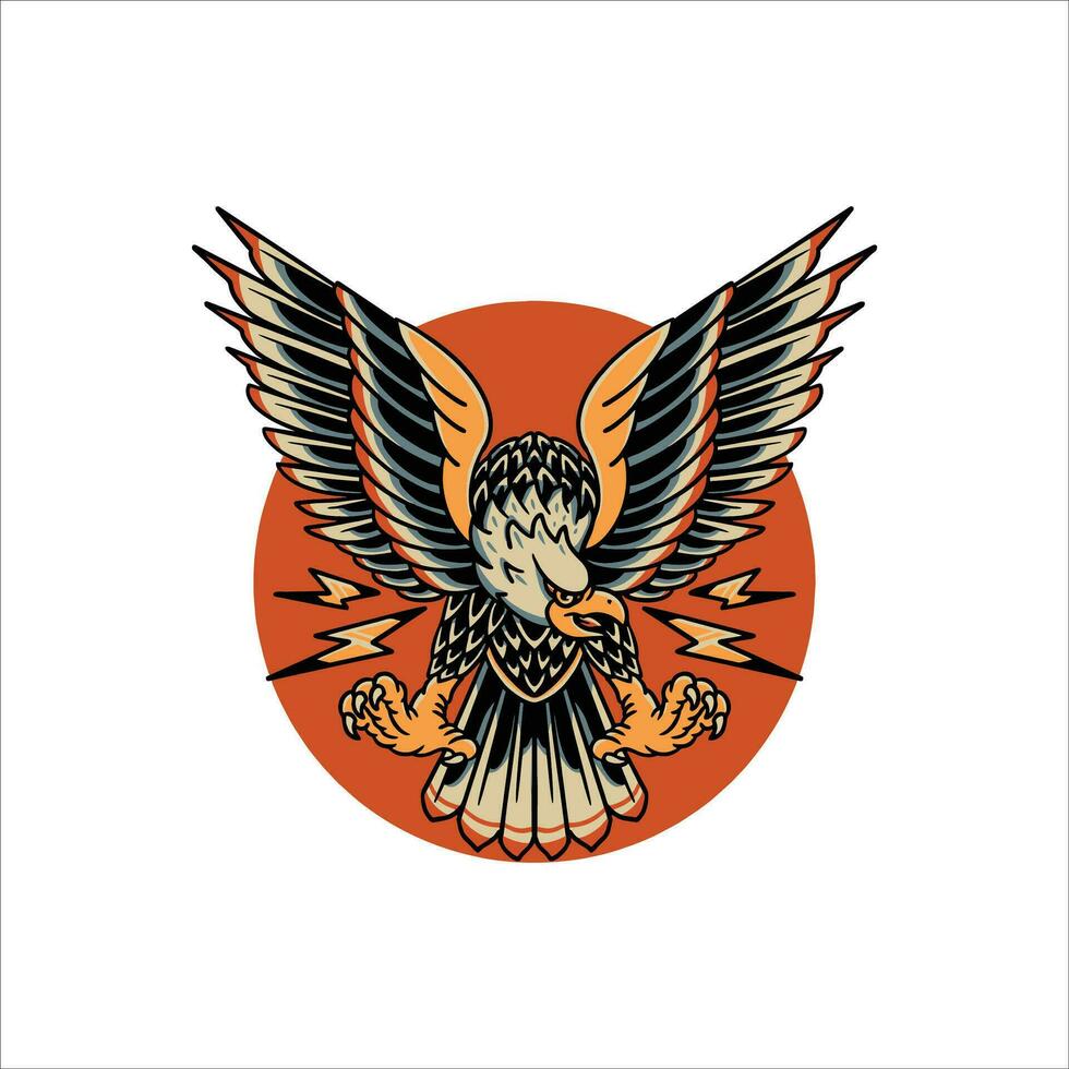 thunder eagle tattoo vector design