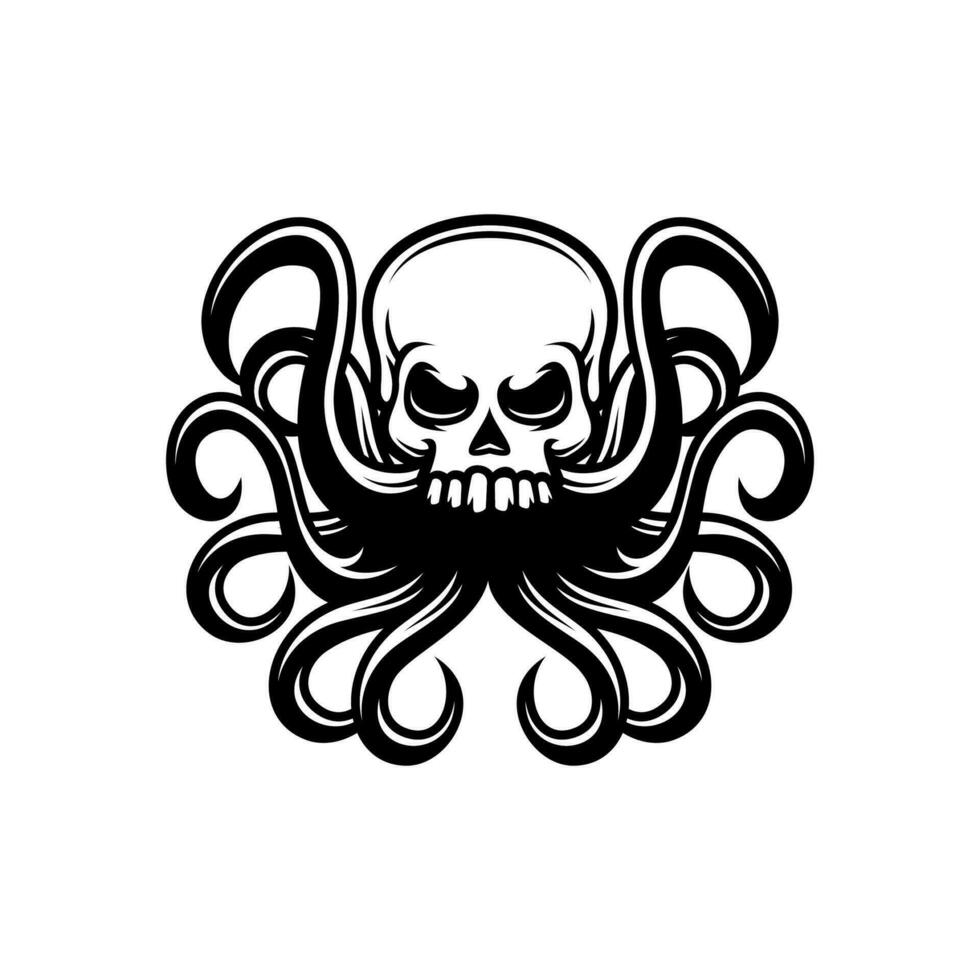 pulpo cráneo vector