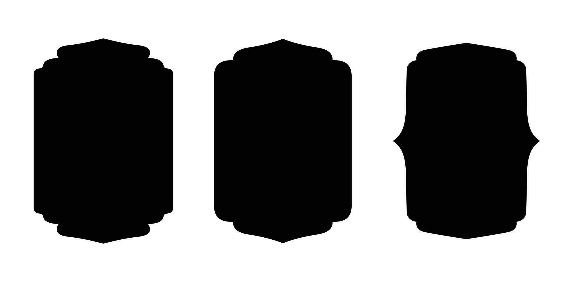 set of blank emblem design. vintage shield sign and symbol. vector