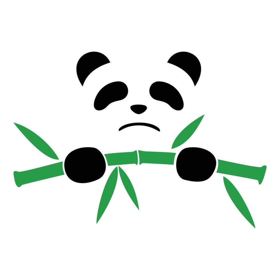 panda and bamboo logo design. Asia animal sign and symbol. vector