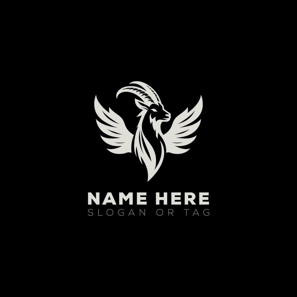 Winged Mountain Goat Logo vector