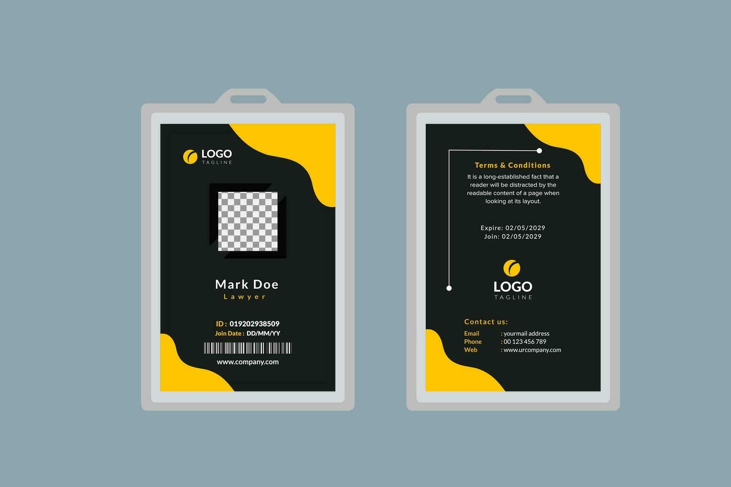 Professional id card design template vector