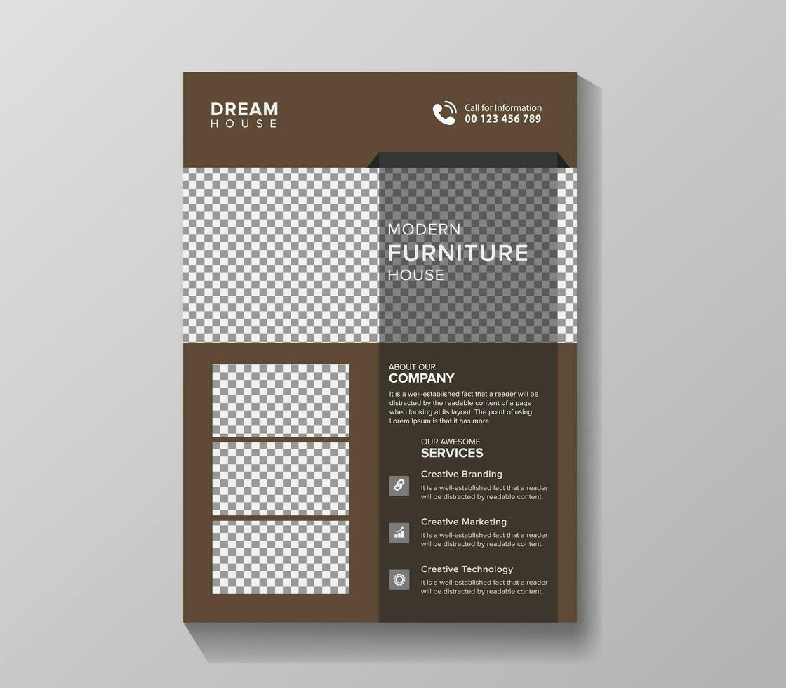 Furniture flyer design template promotional flyer vector