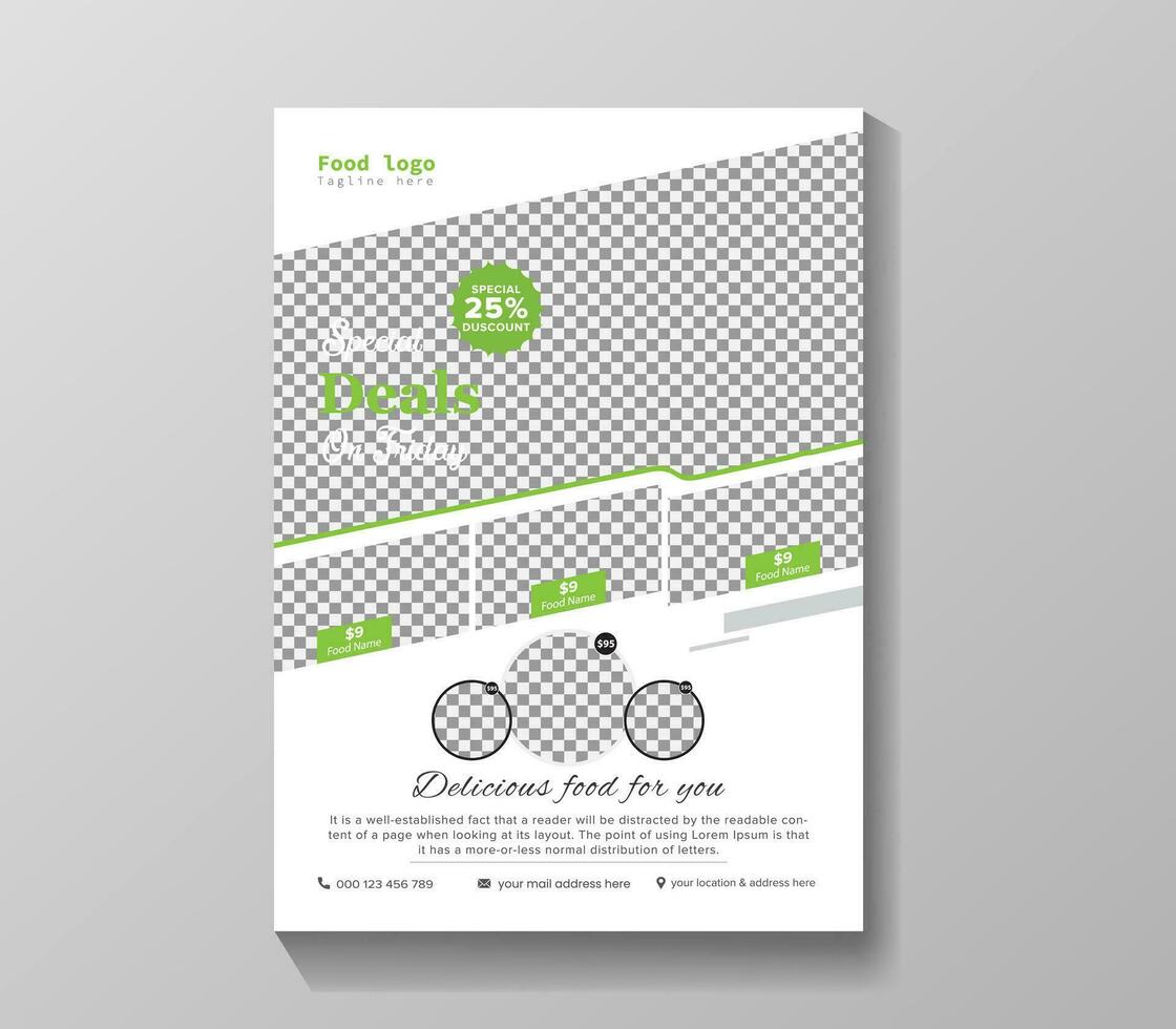Free vector restaurant flyer template special deals on Friday