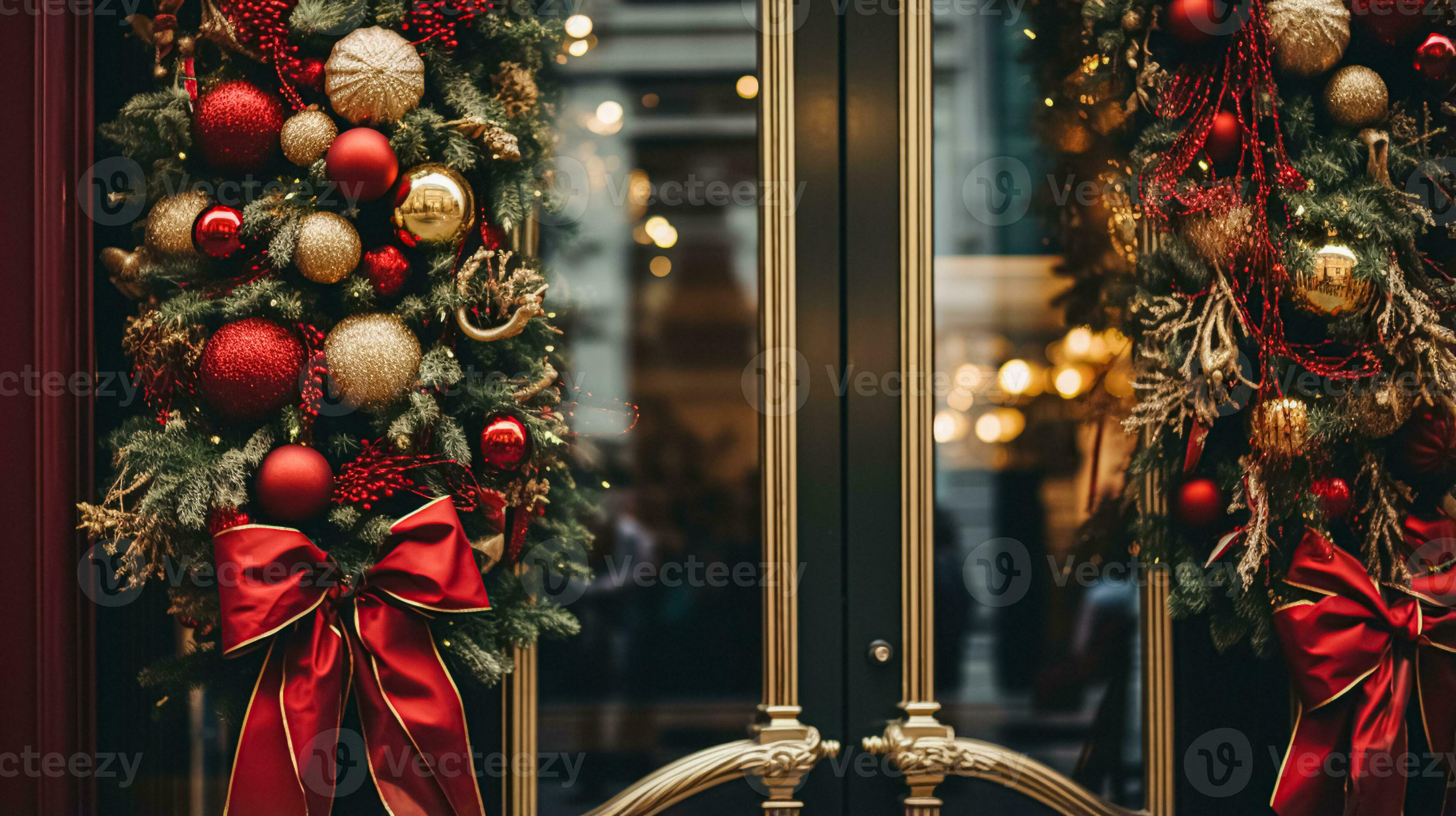 AI generated Christmas decoration details on English styled luxury high