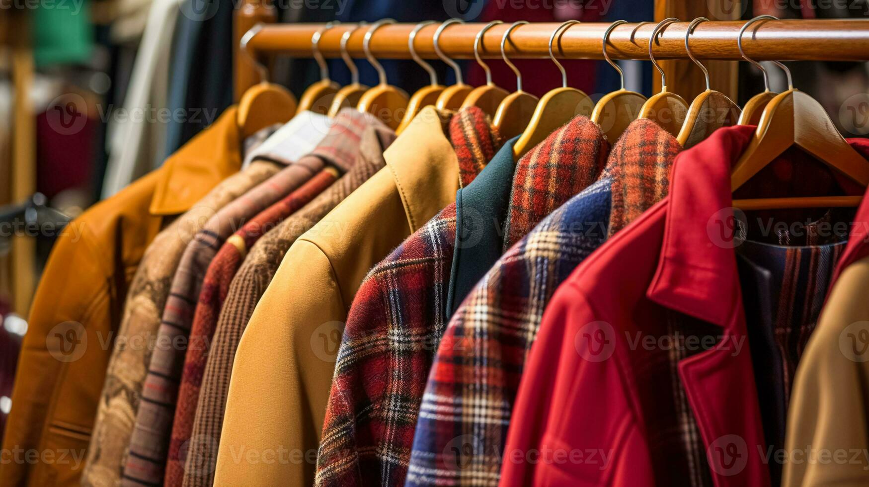 AI generated Menswear store in English countryside style, autumn winter clothing collection photo