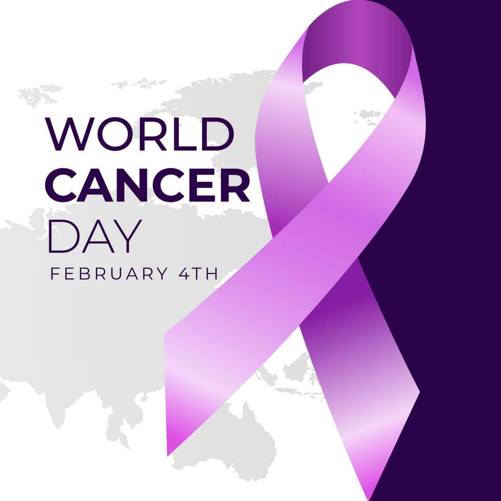 vector realistic 4 february world cancer day poster or banner background.