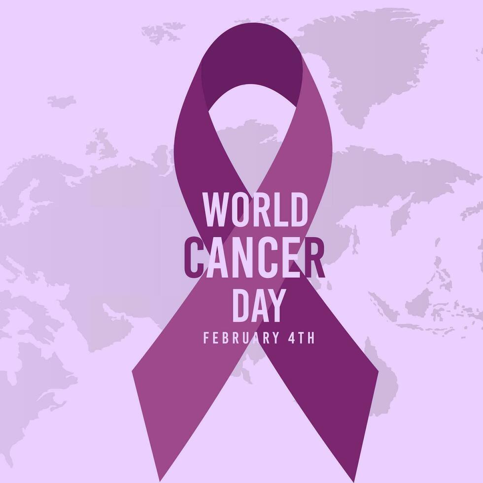 vector realistic 4 february world cancer day poster or banner background.