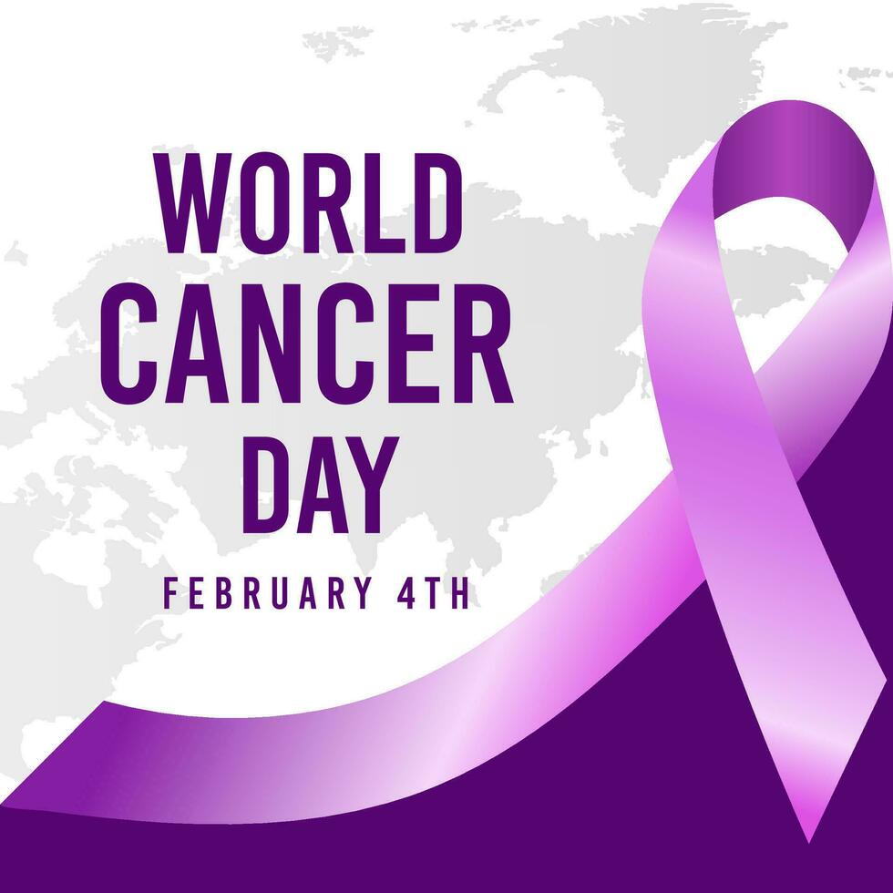 vector realistic 4 february world cancer day poster or banner background.