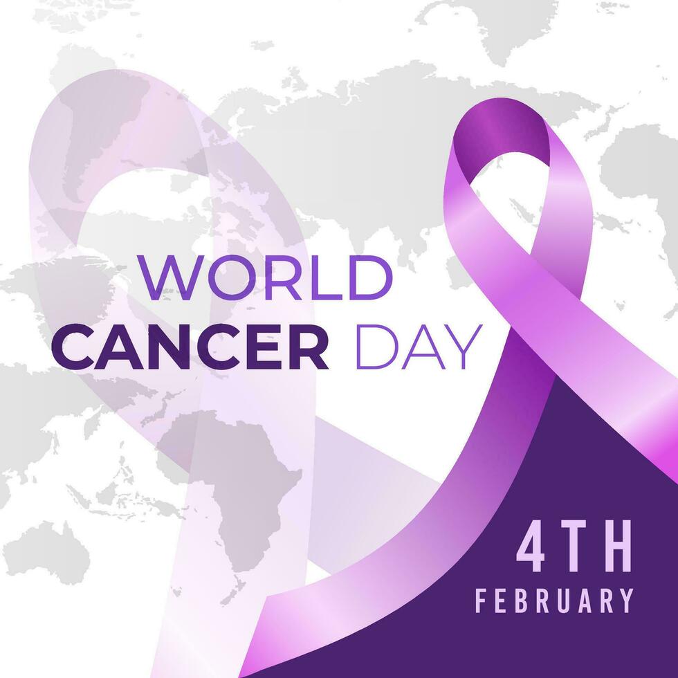 vector realistic 4 february world cancer day poster or banner background.