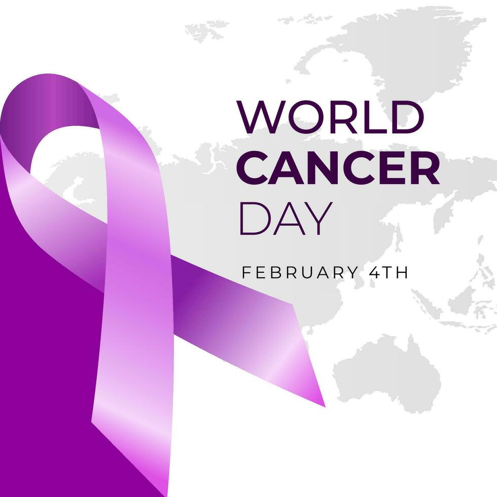 vector realistic 4 february world cancer day poster or banner background.