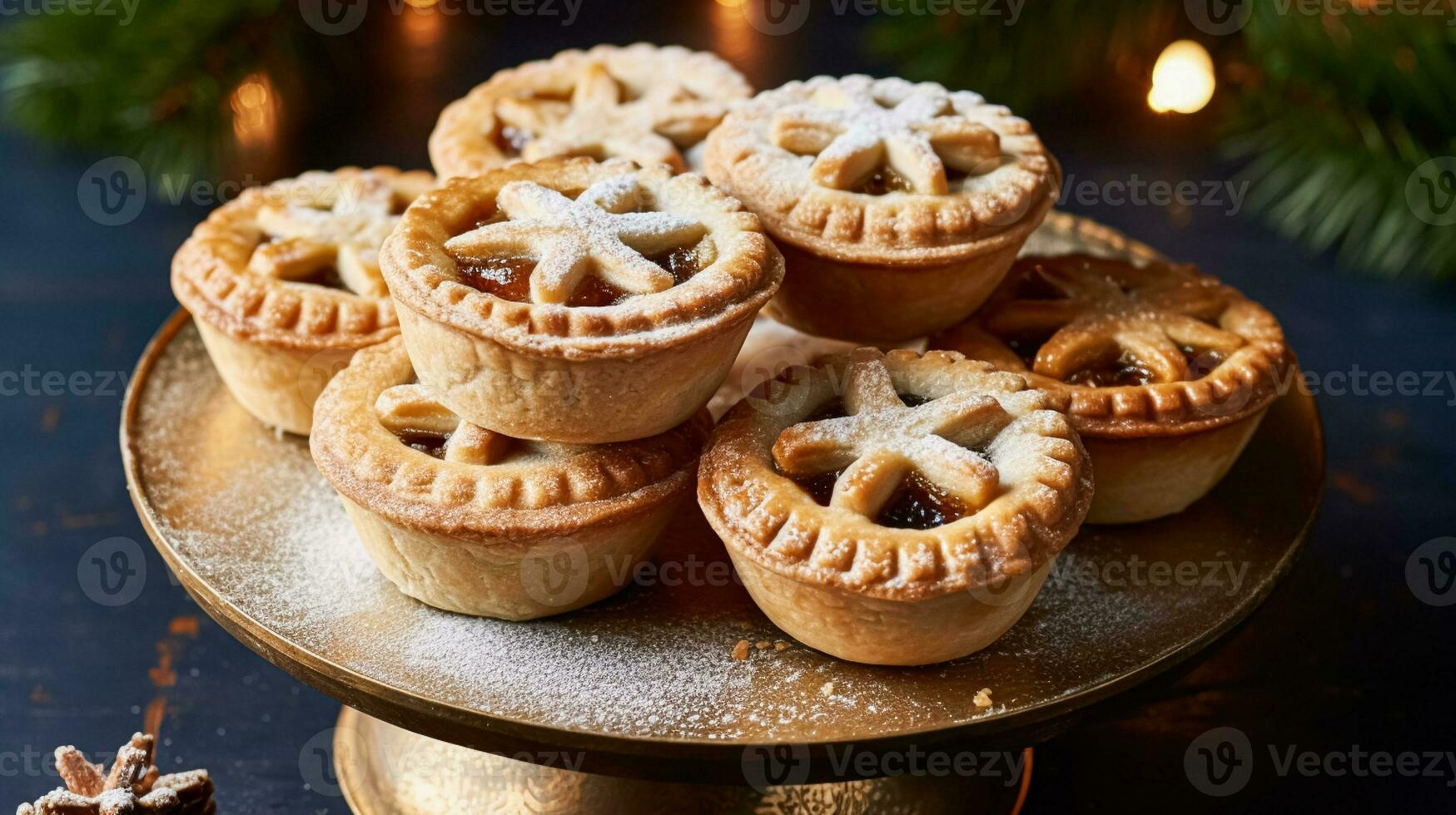 ai generado tradicional Inglés desmenuzar pasteles para Navidad foto