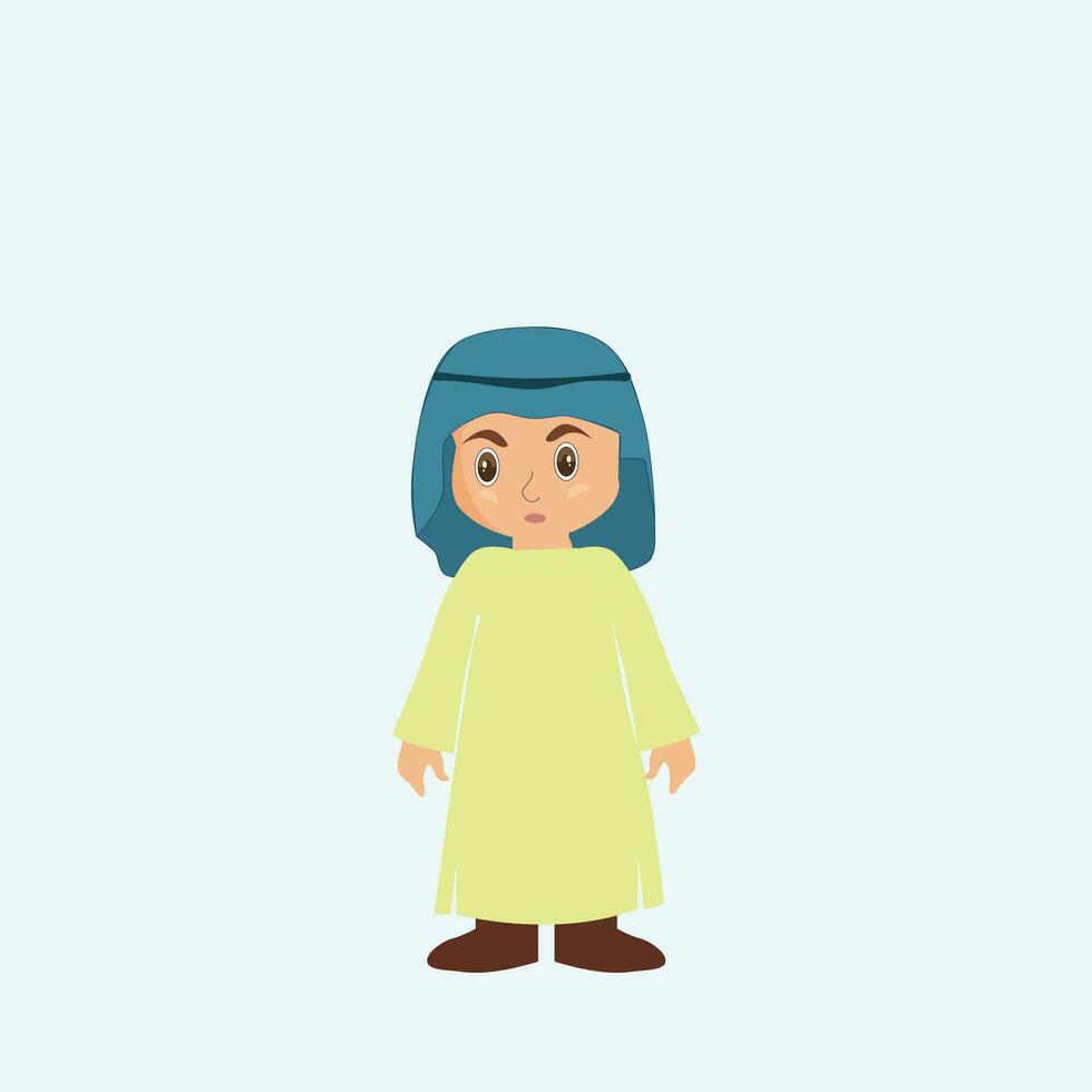 Muslim boy wearing turban vector