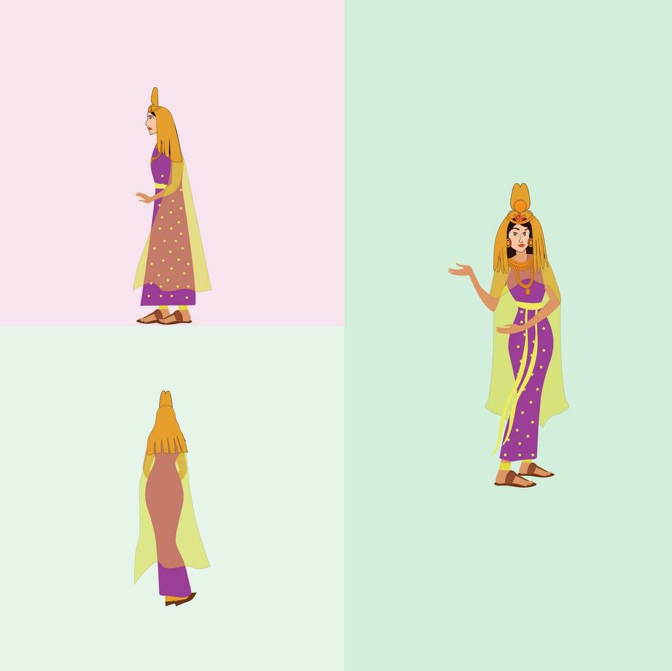 Fairytale princess 3 side vector
