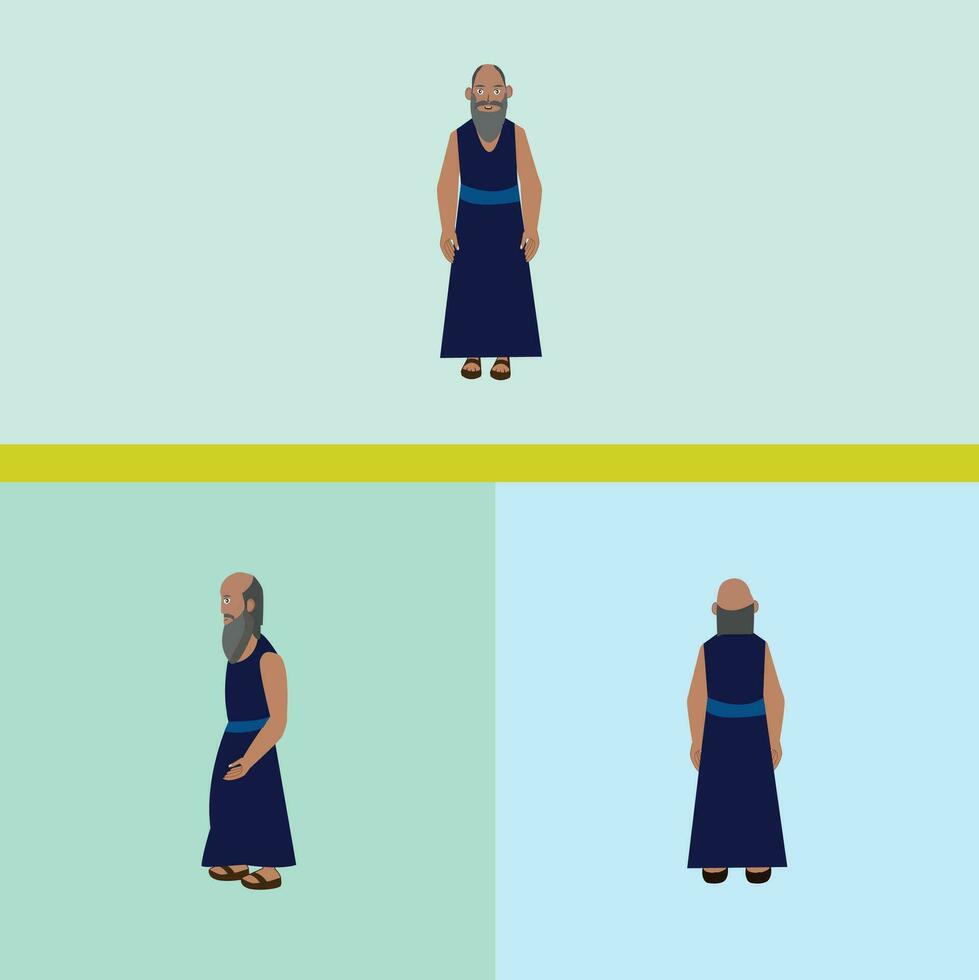 muslim shaved headed man standing vector