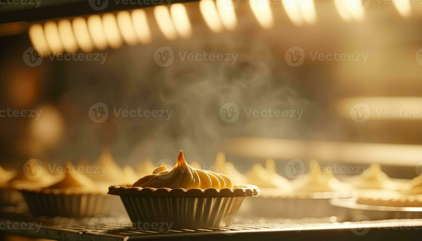 AI generated Bakery in the morning, hot fresh bread and pastry baking in the old town bakery, freshly baked products on shelves and the oven, small local business and food production. Generative Ai photo