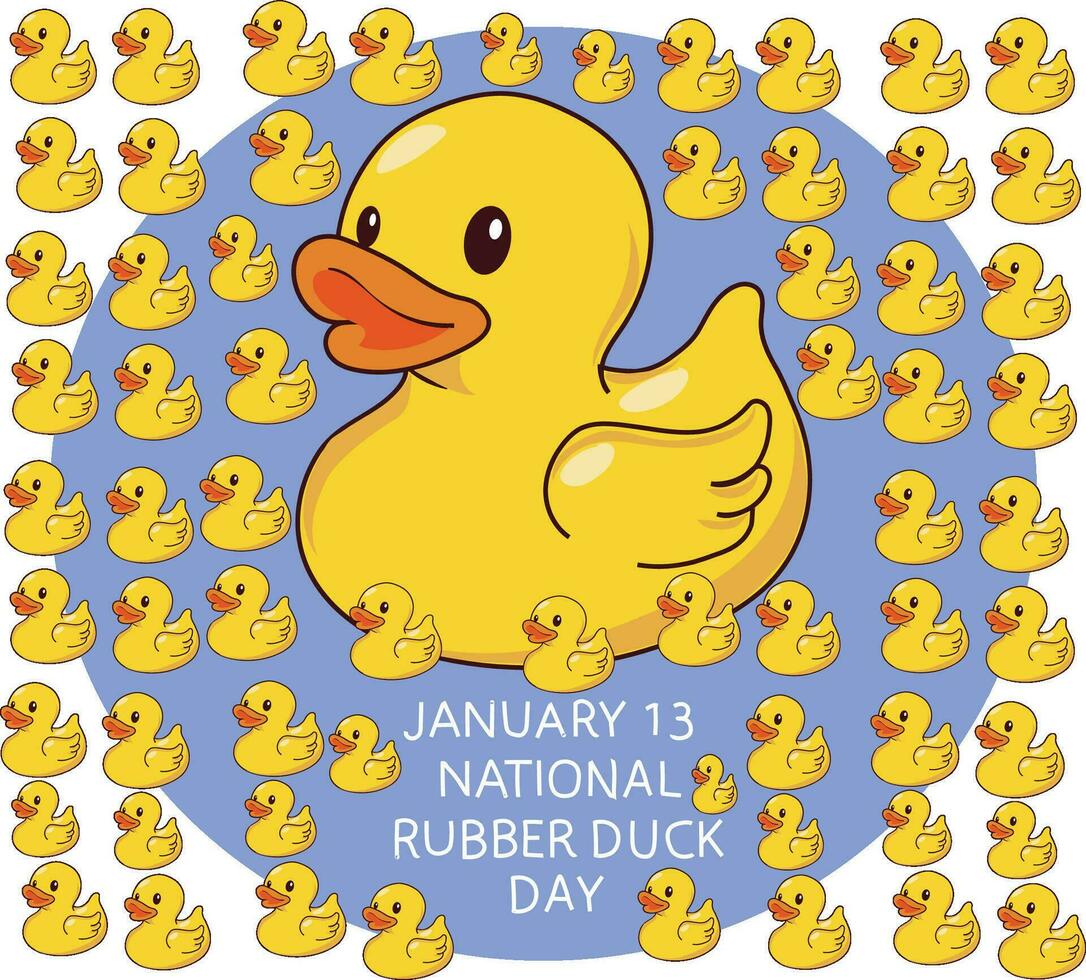 NATIONAL RUBBER DUCK DAY vector illustrationjanuary 13 is NATIONAL RUBBER DUCK DAY vector illustration