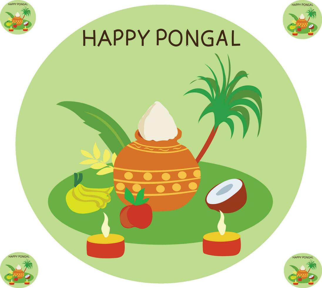 Happy pongal tamil vector illustration