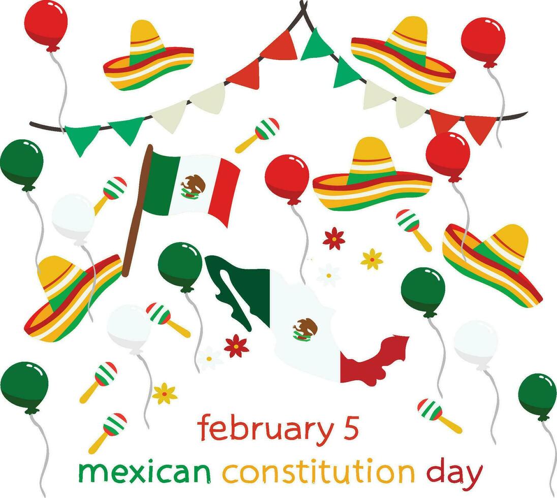 mexican constitution day vector