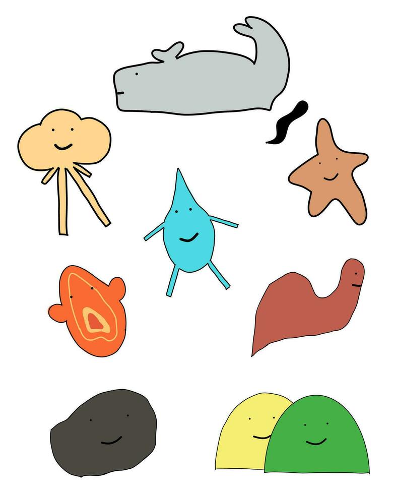 hand drawn abstract character illustration vector