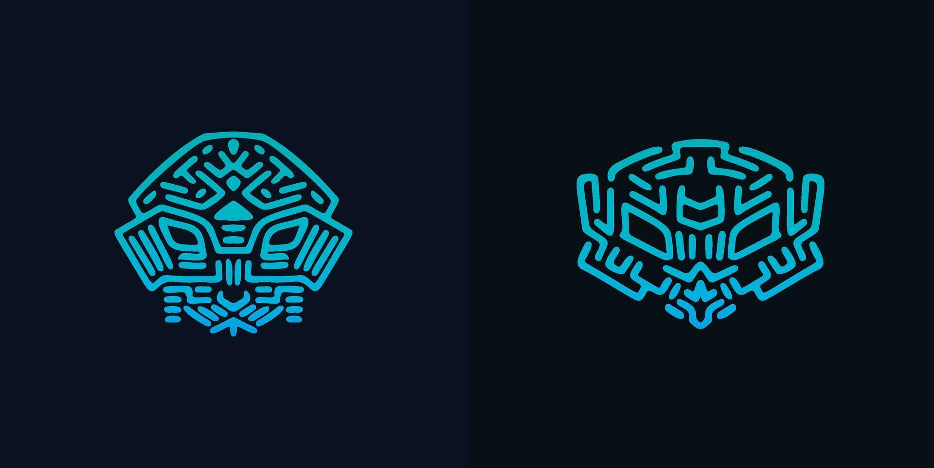 two logos for a company that are made with blue and black vector