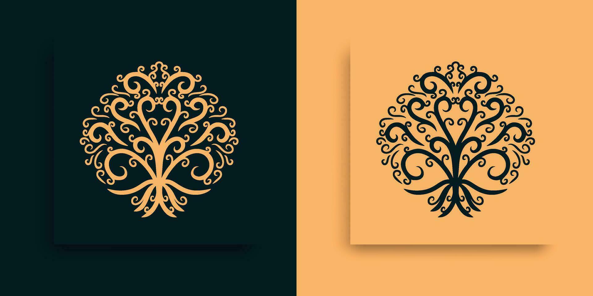 dos tarjetas con florido diseños en ellos vector