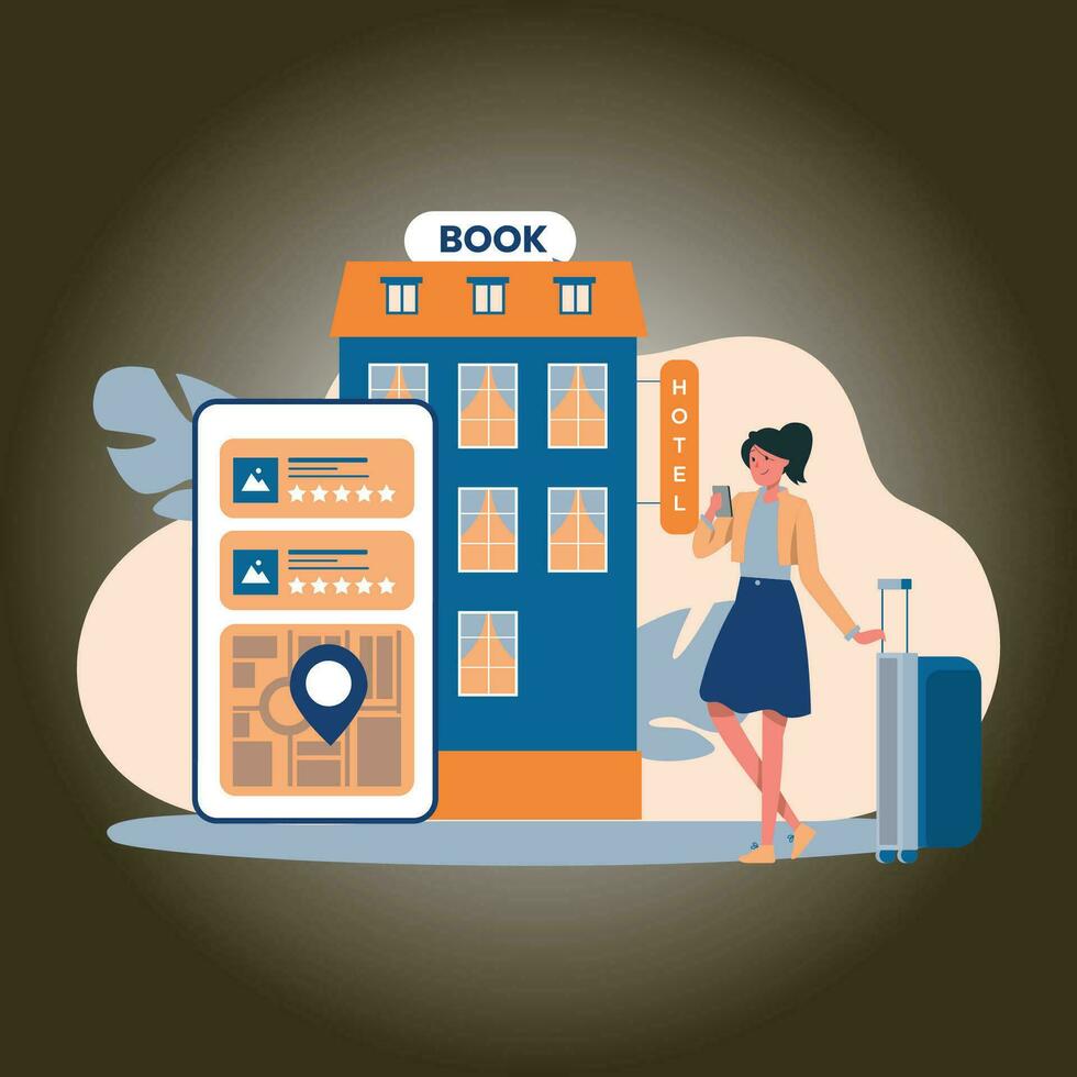 Hotel Booking Concept vector