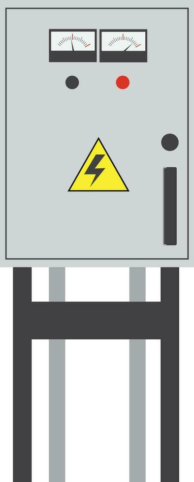 Electrical box, industrial electrical control panel. vector image