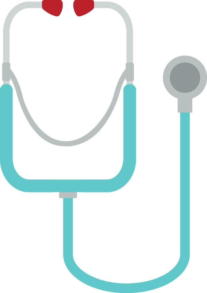 medical stethoscope icon over white background, flat style, vector illustration