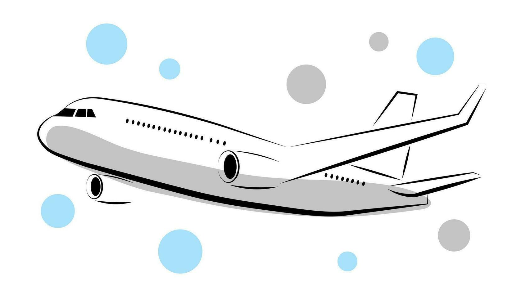 el avión moscas en el cielo. vector ilustración aislado en blanco antecedentes