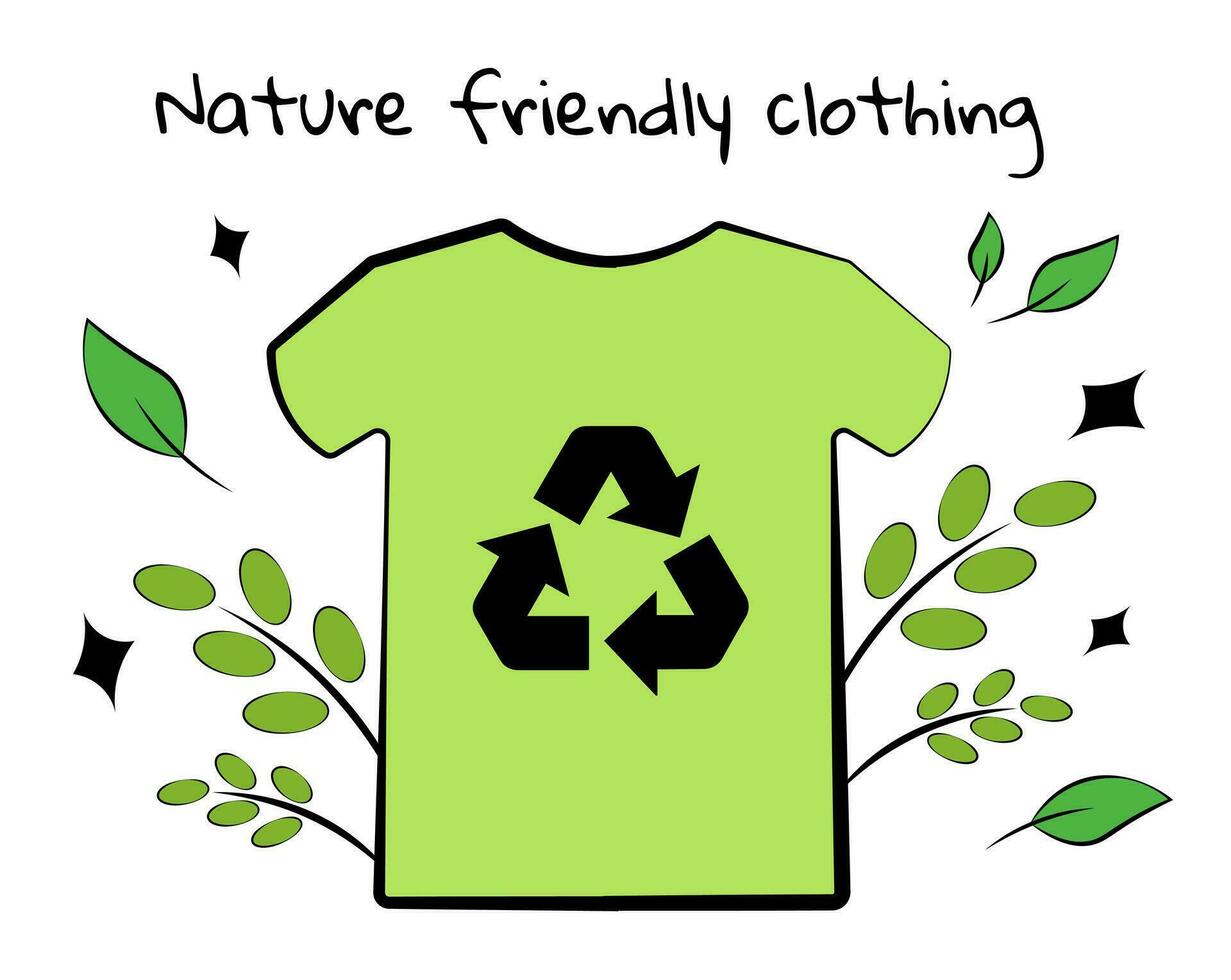 Clothes with recycled materials vector