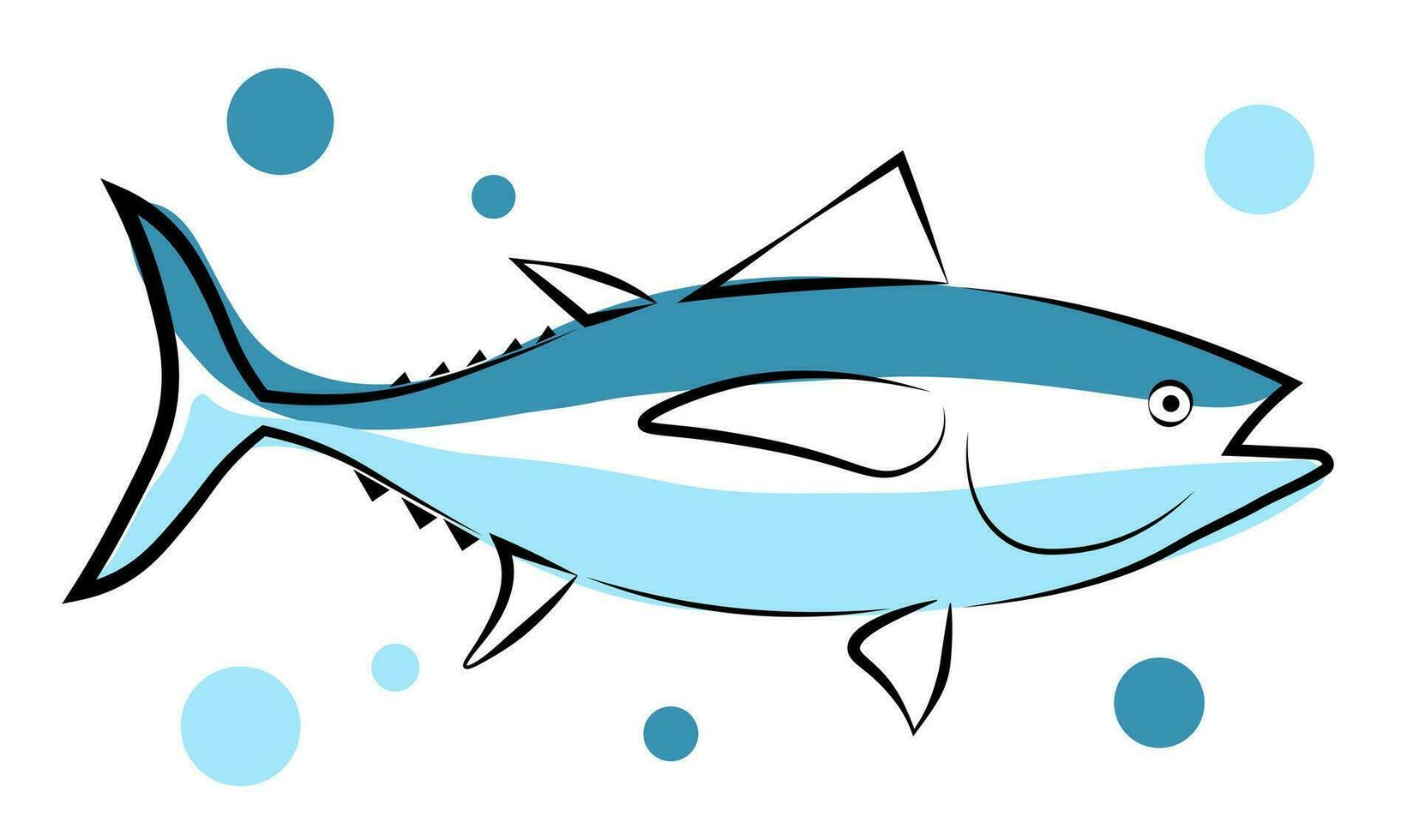 Tuna on a white background vector