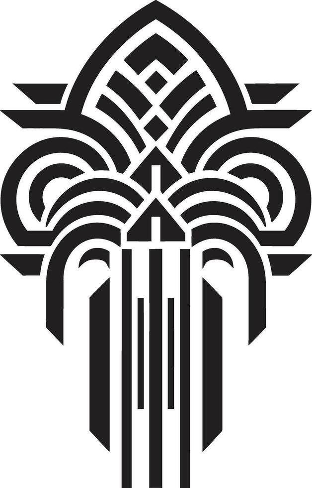 Deco Geometry Unleashed Vector Emblem Design Geometric Deco Radiance Logo Vector Icon
