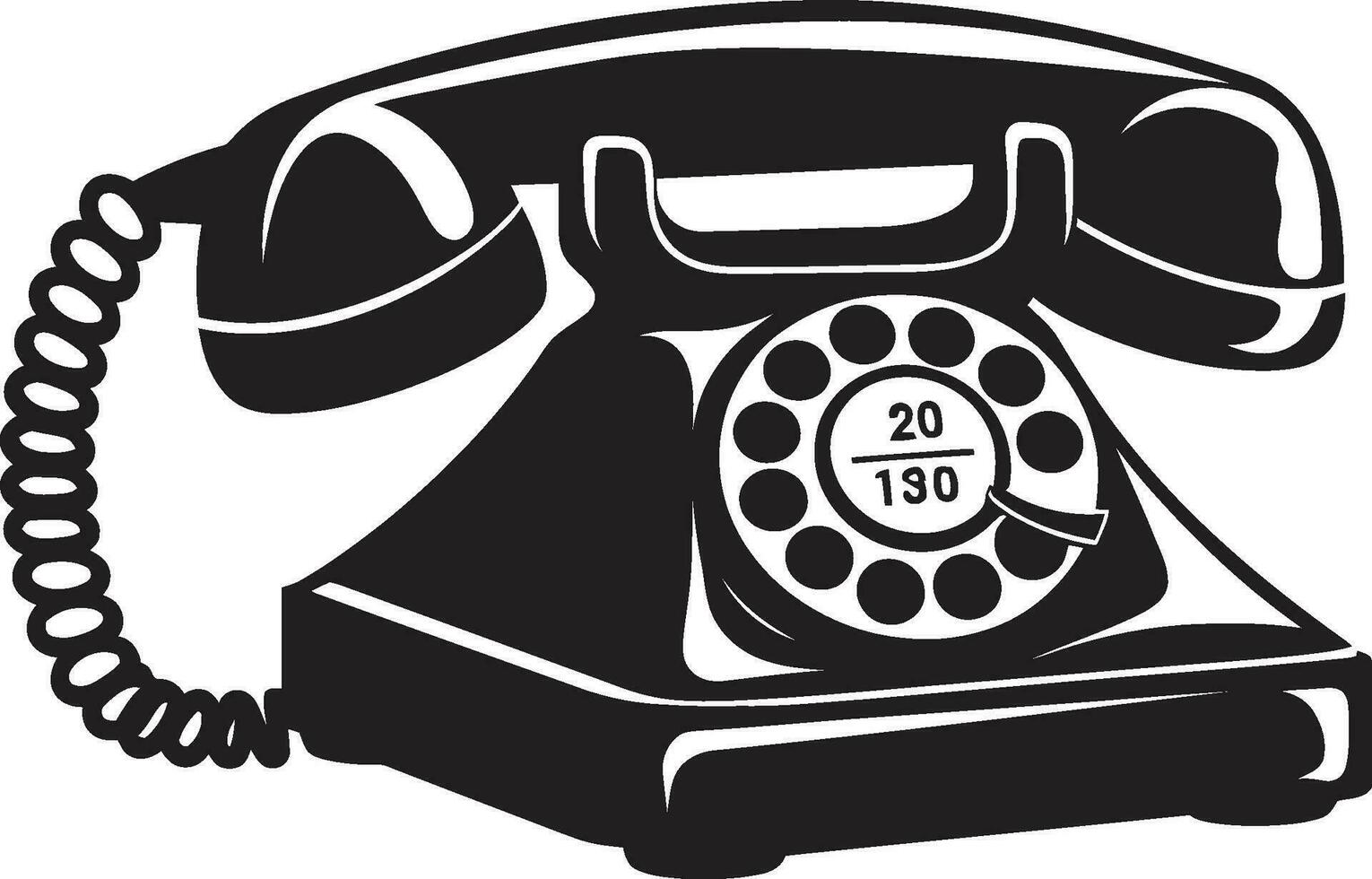 DialCraft Elegant Dialer Telephone Vector Logo RetroRingMark Dynamic Vector Dialer Telephone Icon