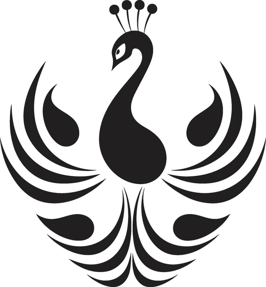 Enchanted Plumage Logo Design Vector Royal Tail Display Peacock Icon Vector