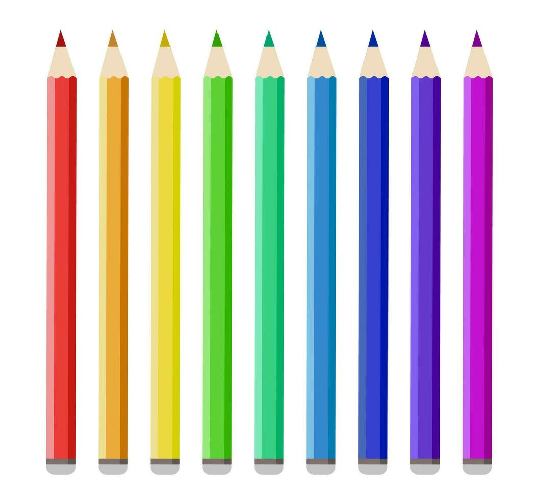 Colored pencils on a white background vector