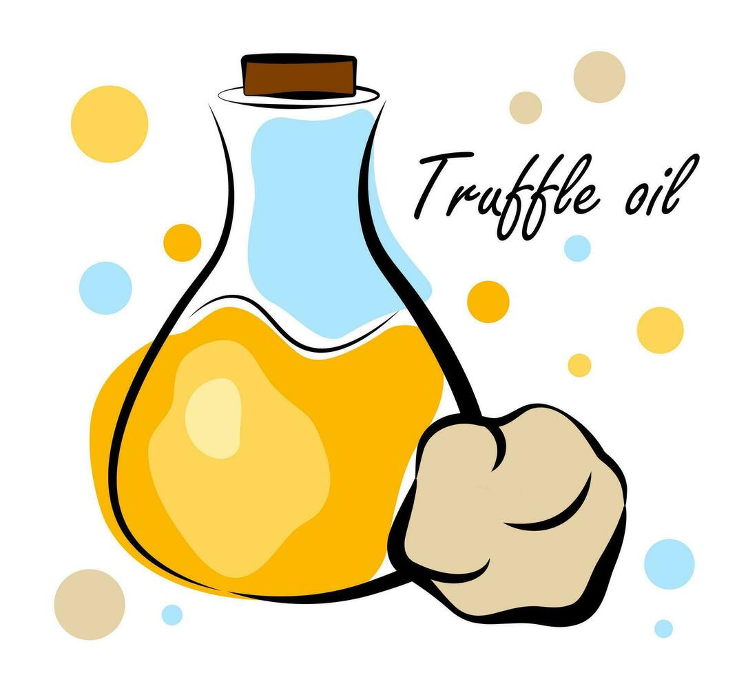 Truffle oil. White Truffle vector