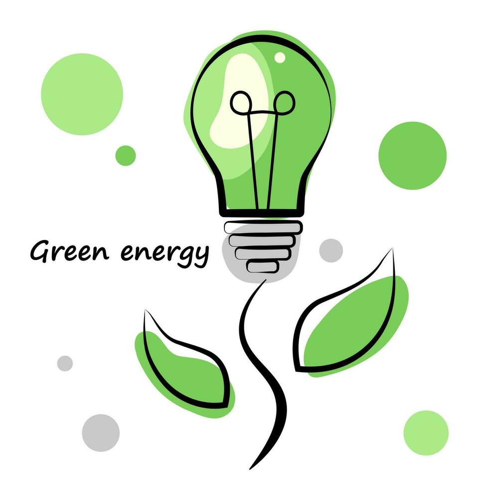 Light bulb green energy vector